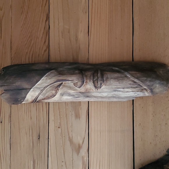 Set of 2 Al Wood Sculptures - Picture 2 of 5